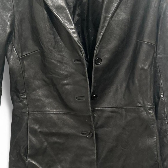 Women's super soft Black leather jacket size small vintage Jones NewYork 26.5 - Picture 1 of 2